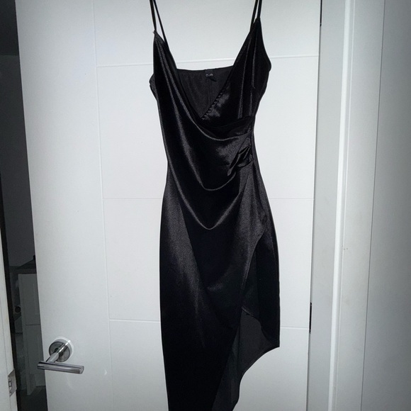 Windsor Dresses & Skirts - Windsor  Black Satin Asymmetrical Dress